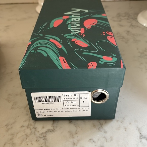 Clear Heels Sandals Transparent Stiletto Heel Backless Peep Toe Slip new - Picture 8 of 9